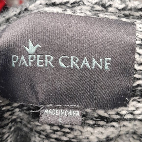 Paper Crane Womans Large Knit Sweater with Hood – Cozy, Cottagecore - Picture 4 of 6